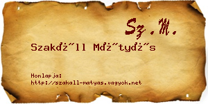 Szakáll Mátyás névjegykártya