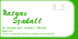 matyas szakall business card