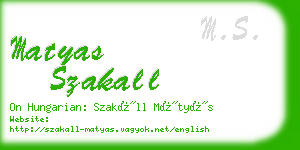 matyas szakall business card